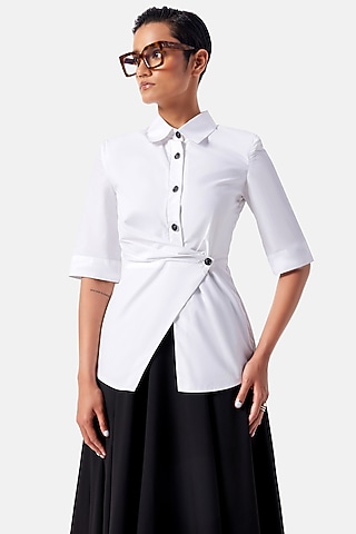 White Cotton Poplin Shirt by Notebook
