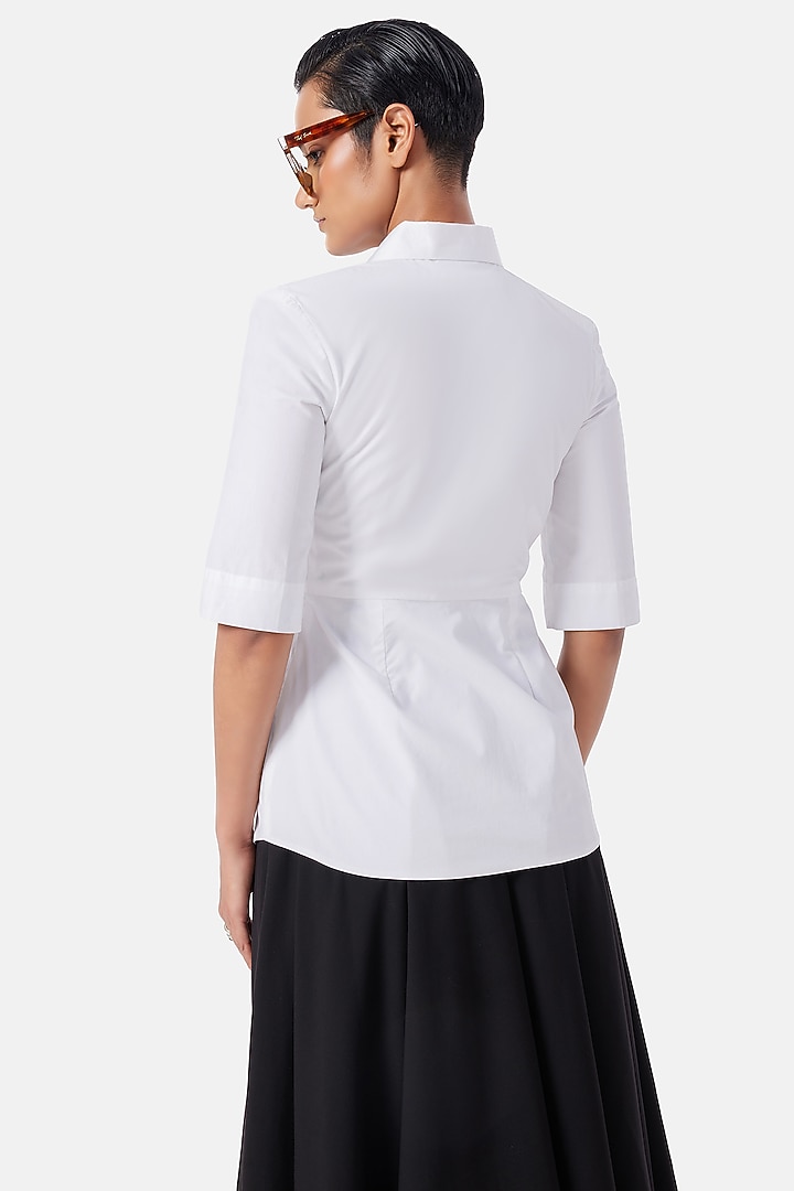 White Cotton Poplin Shirt by Notebook at Pernia's Pop Up Shop