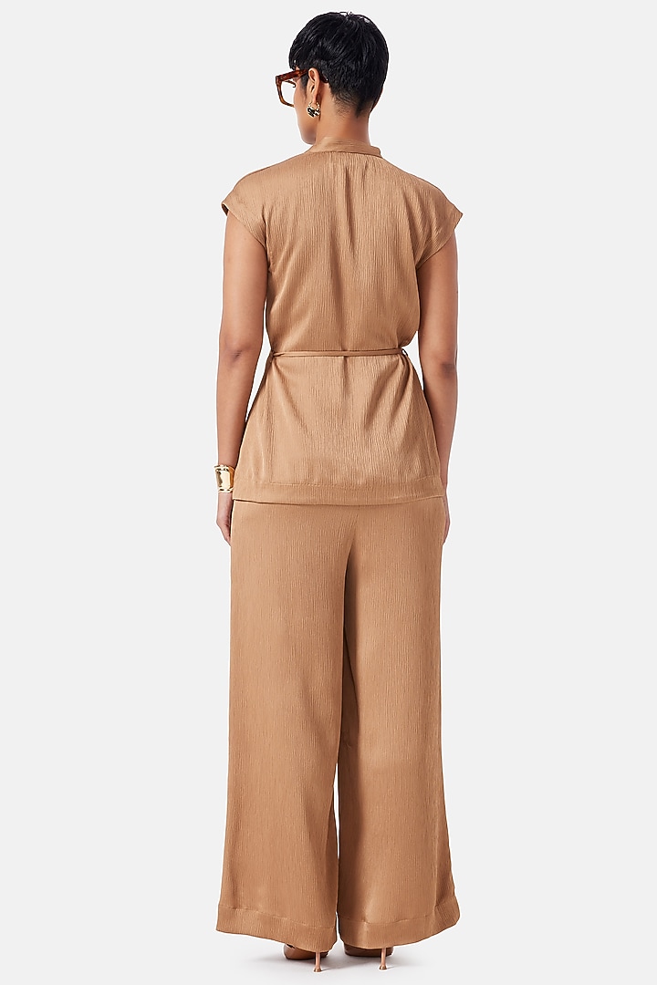 Bronze Polyester Co-Ord Set by Notebook at Pernia's Pop Up Shop