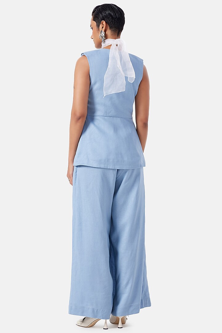 Powder Blue Linen Co-Ord Set by Notebook at Pernia's Pop Up Shop