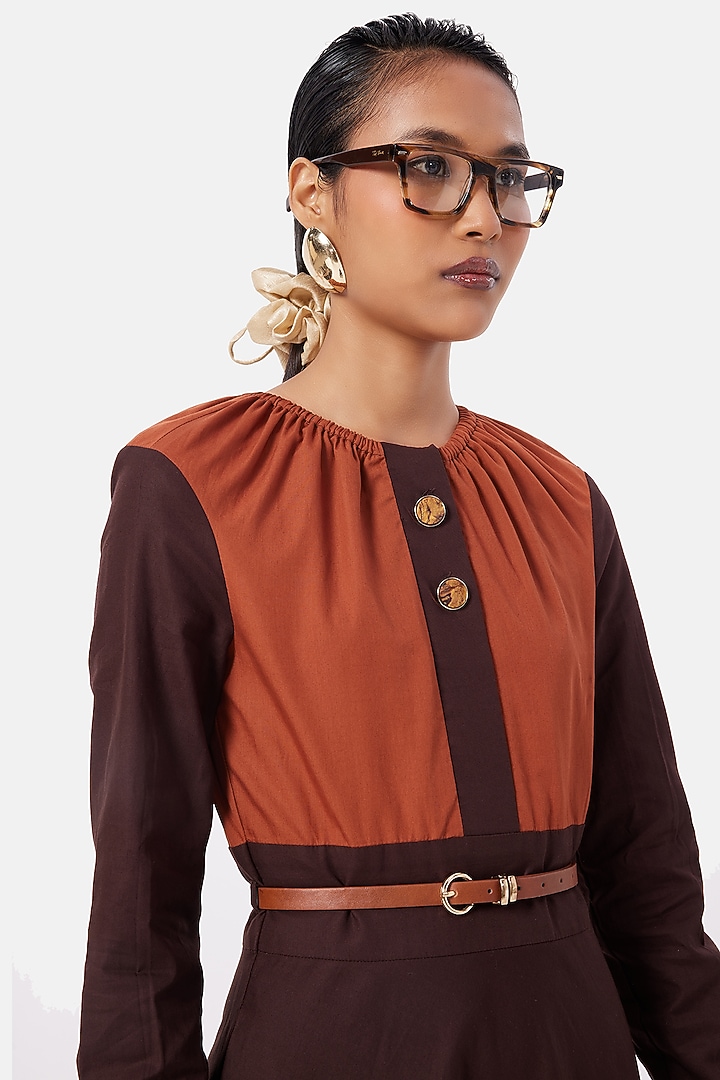 Chocolate Brown Cotton Jacket Summer Dress by Notebook at Pernia's Pop Up Shop