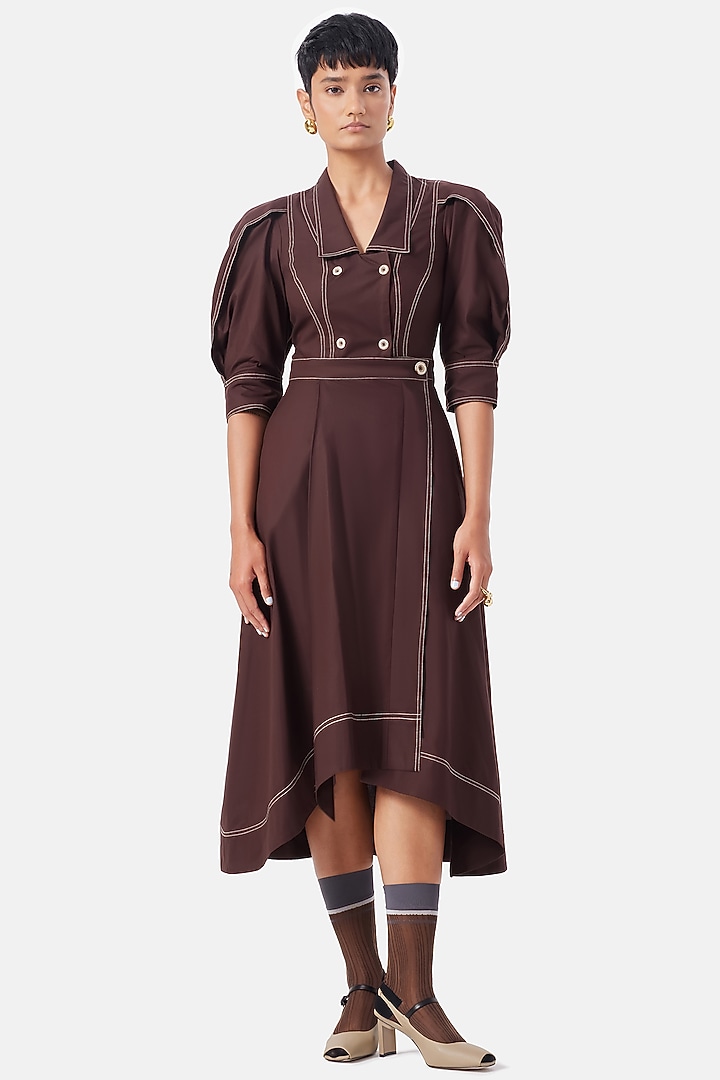 Chocolate Brown Cotton Summer Dress by Notebook at Pernia's Pop Up Shop
