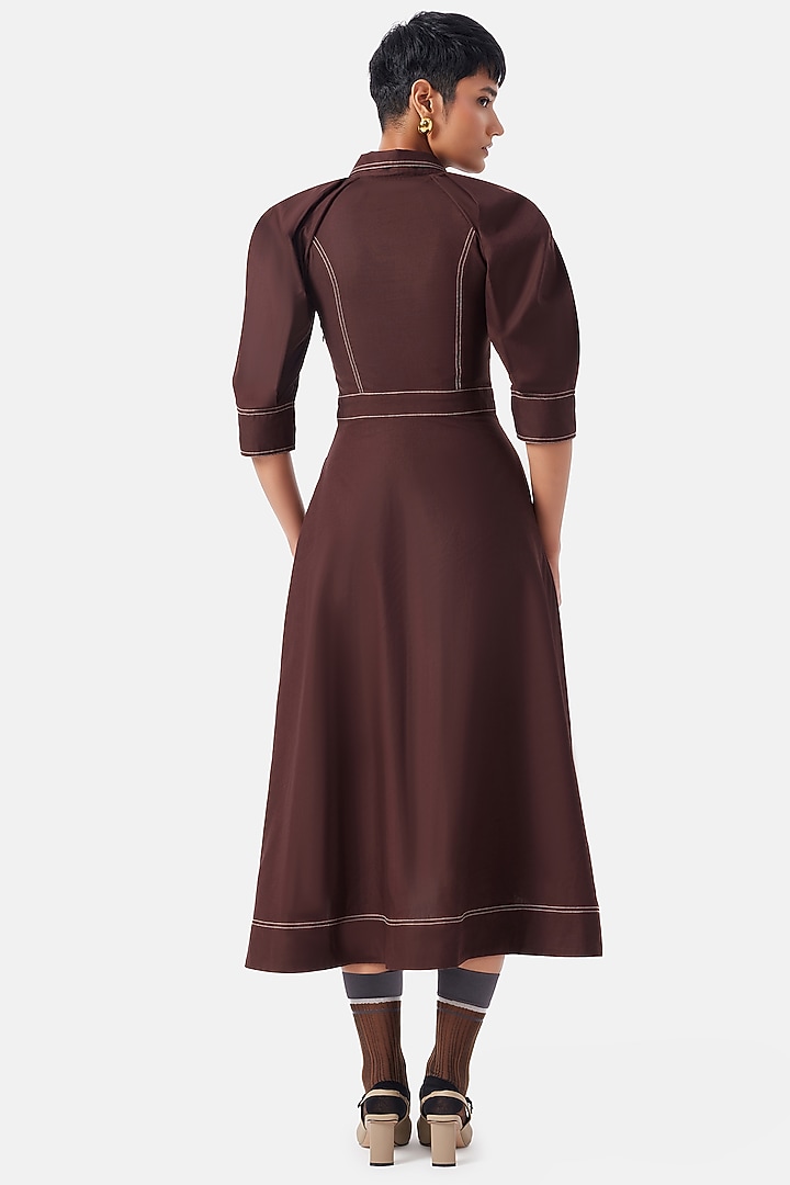 Chocolate Brown Cotton Summer Dress by Notebook at Pernia's Pop Up Shop