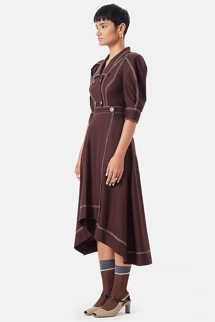 Chocolate Brown Cotton Summer Dress by Notebook at Pernia's Pop Up Shop