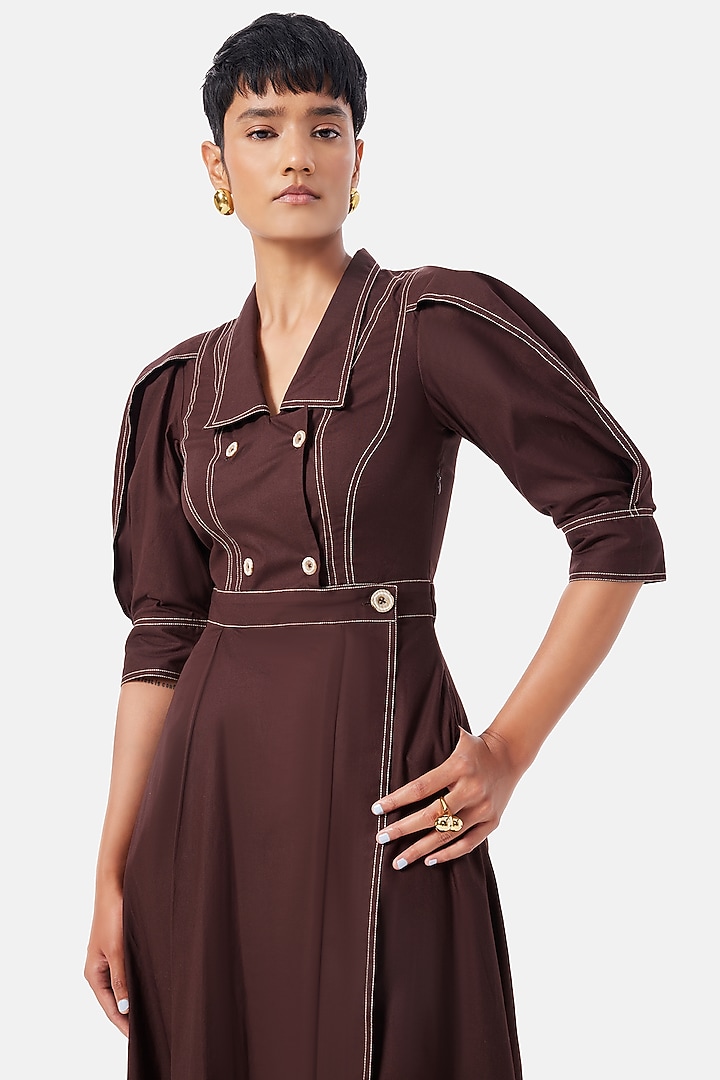 Chocolate Brown Cotton Summer Dress by Notebook at Pernia's Pop Up Shop