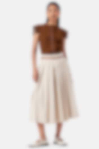 Fawn Polyester Trousers by Notebook at Pernia's Pop Up Shop