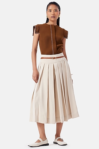 Fawn Polyester Trousers by Notebook