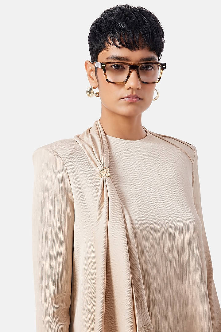 Golden Polyester Co-Ord Set by Notebook at Pernia's Pop Up Shop