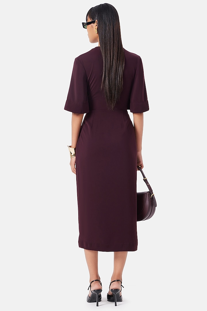 Wine Polyester Fluid Summer Dress by Notebook at Pernia's Pop Up Shop