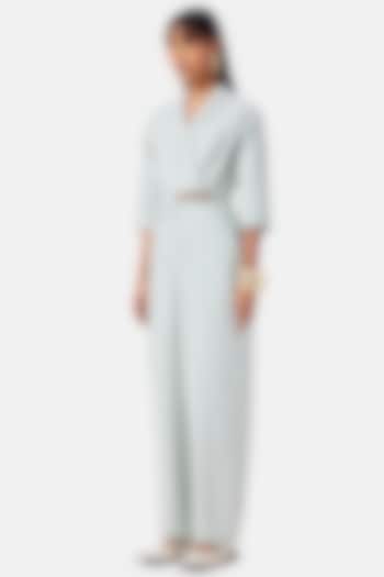Mint Blue Cotton Jumpsuit by Notebook at Pernia's Pop Up Shop