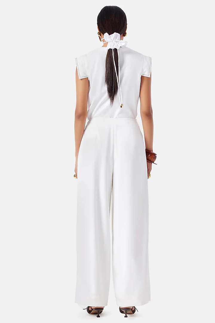 Ivory Polyester Co-Ord Set by Notebook at Pernia's Pop Up Shop