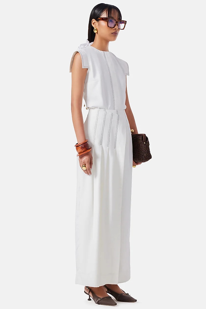 Ivory Polyester Co-Ord Set by Notebook at Pernia's Pop Up Shop
