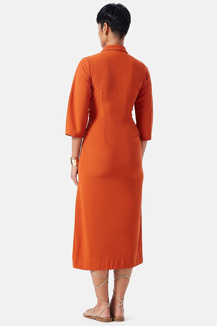 Orange Polyester Summer Dress by Notebook at Pernia's Pop Up Shop