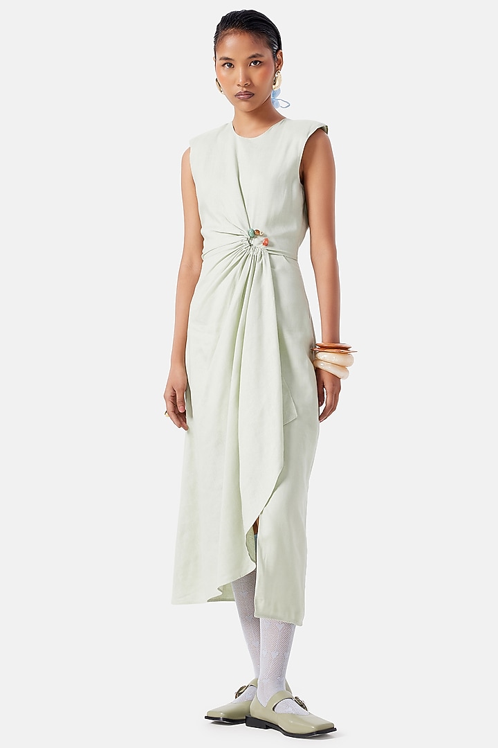Mint Green Linen Summer Dress by Notebook at Pernia's Pop Up Shop