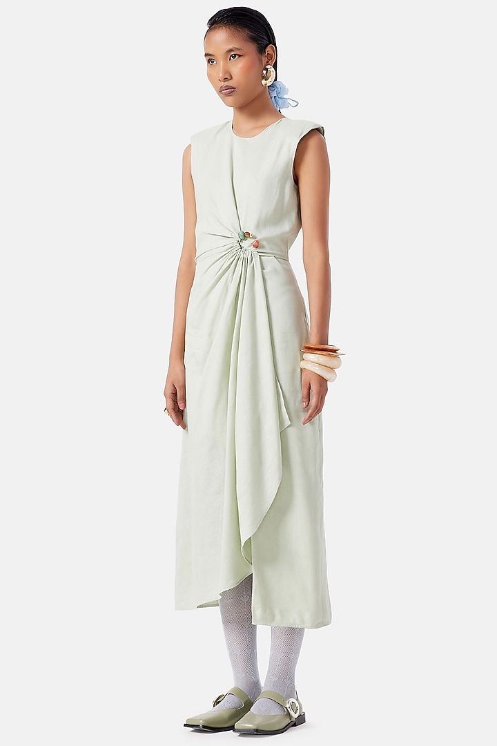 Mint Green Linen Summer Dress by Notebook at Pernia's Pop Up Shop