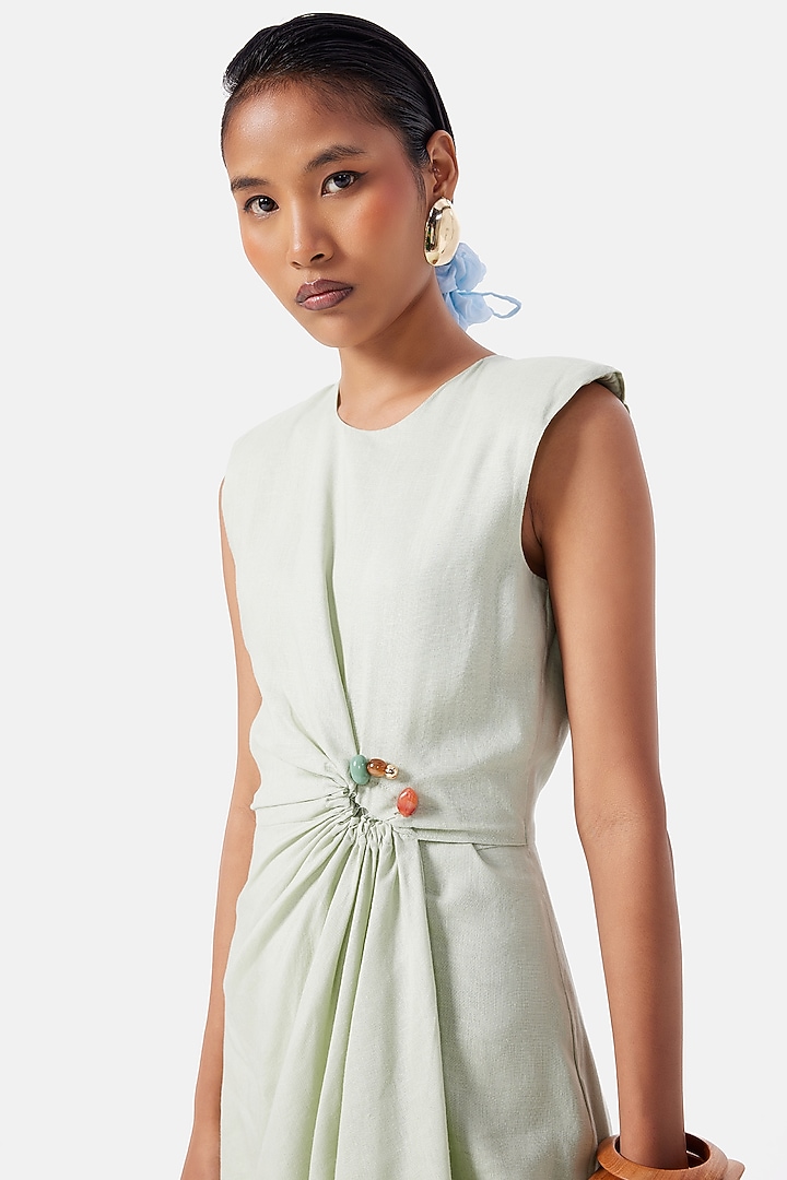 Mint Green Linen Summer Dress by Notebook at Pernia's Pop Up Shop