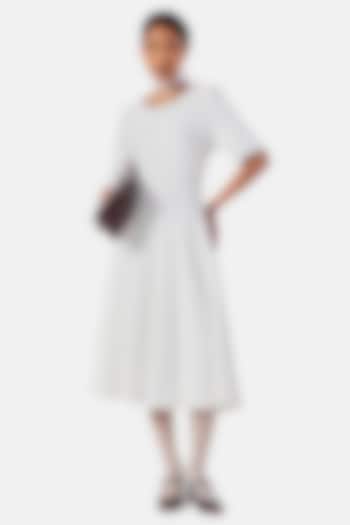 Ivory Neoprene Midi Vacation Dress by Notebook at Pernia's Pop Up Shop