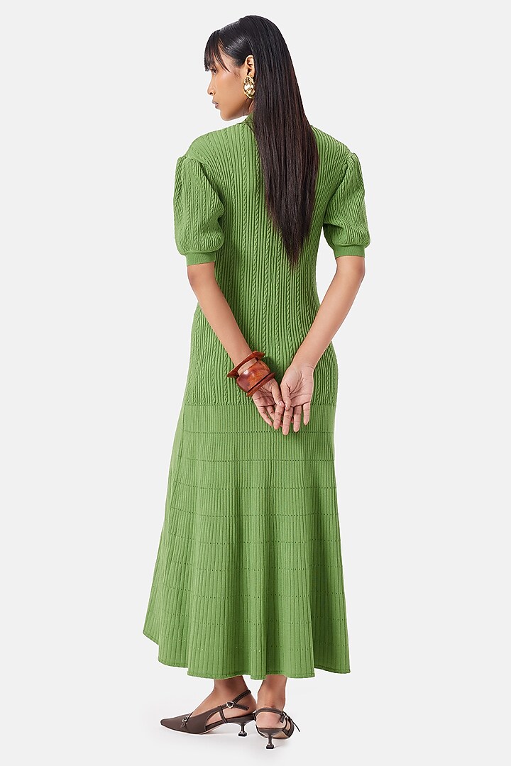 Leaf Green Polyester Vacation Dress by Notebook at Pernia's Pop Up Shop
