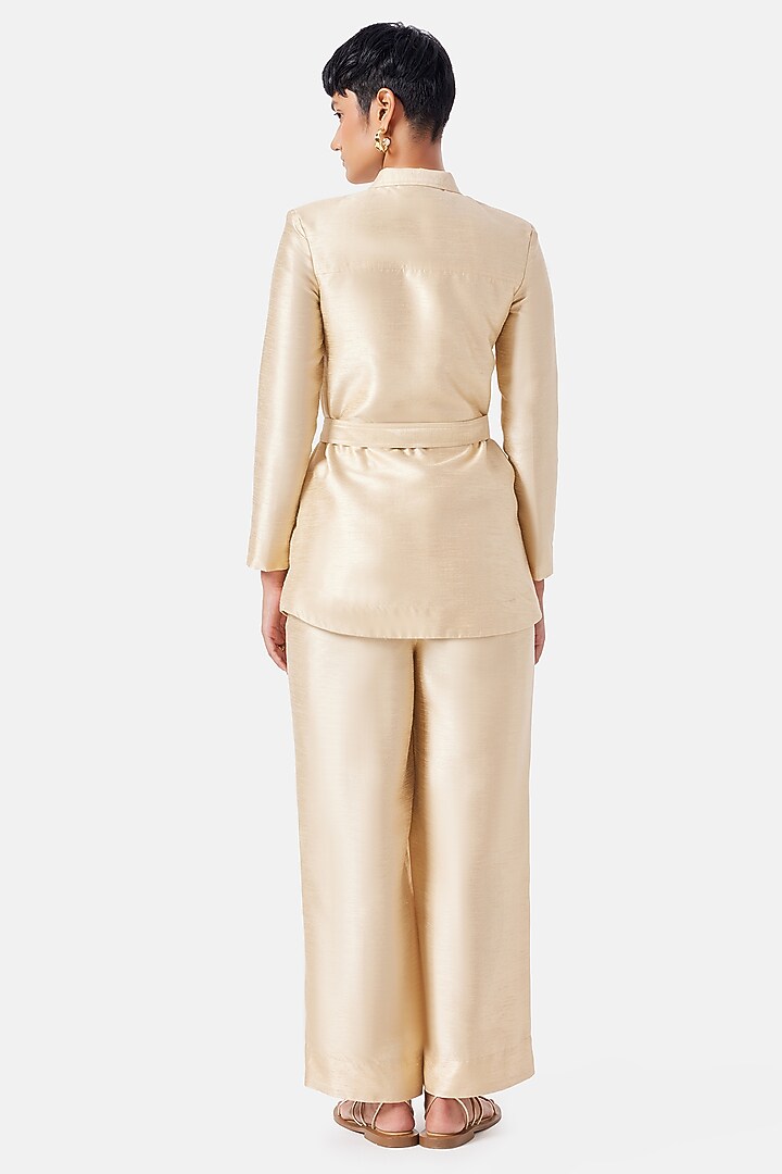 Rose Gold Polyester Co-Ord Set by Notebook at Pernia's Pop Up Shop