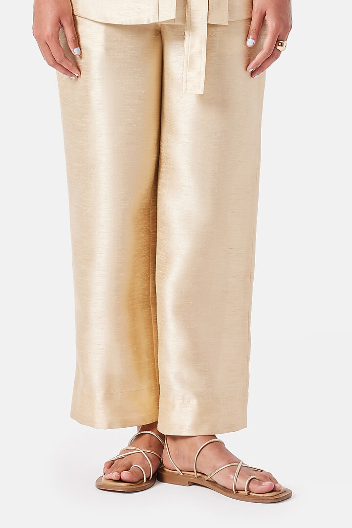 Rose Gold Polyester Co-Ord Set by Notebook at Pernia's Pop Up Shop
