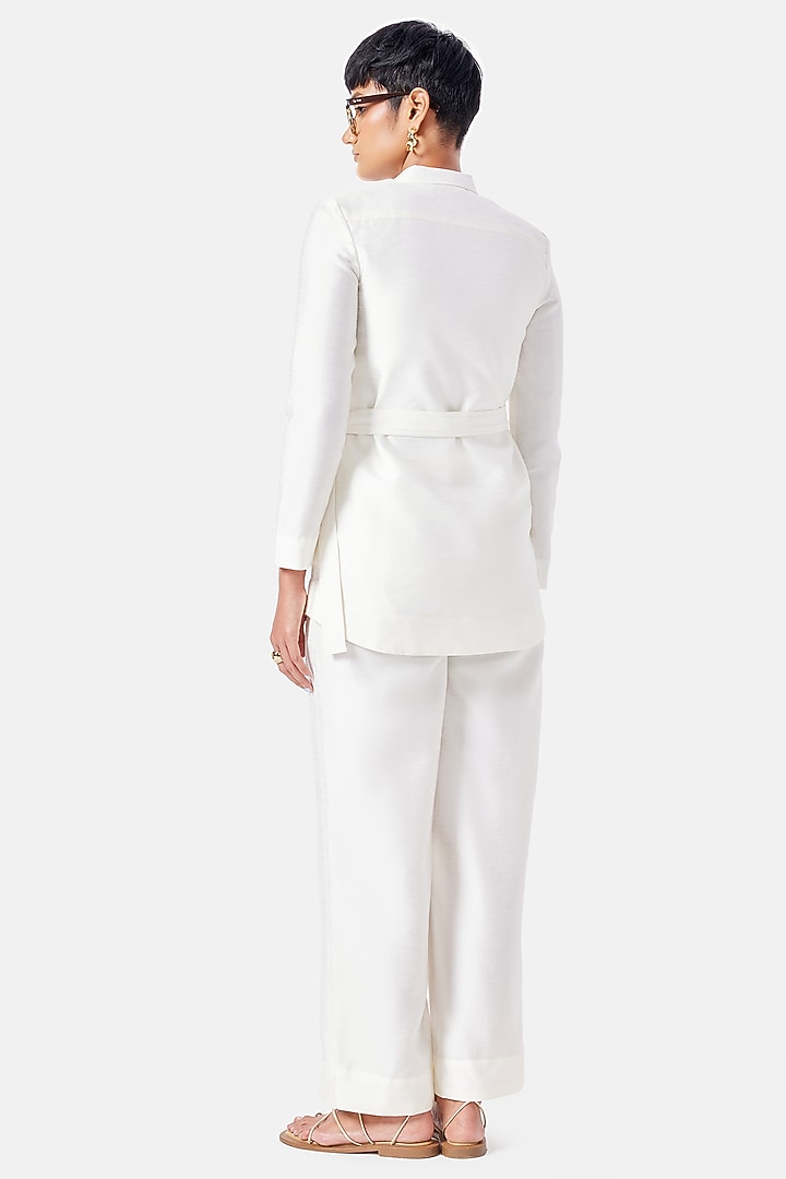Ivory Gold Polyester Co-Ord Set by Notebook at Pernia's Pop Up Shop