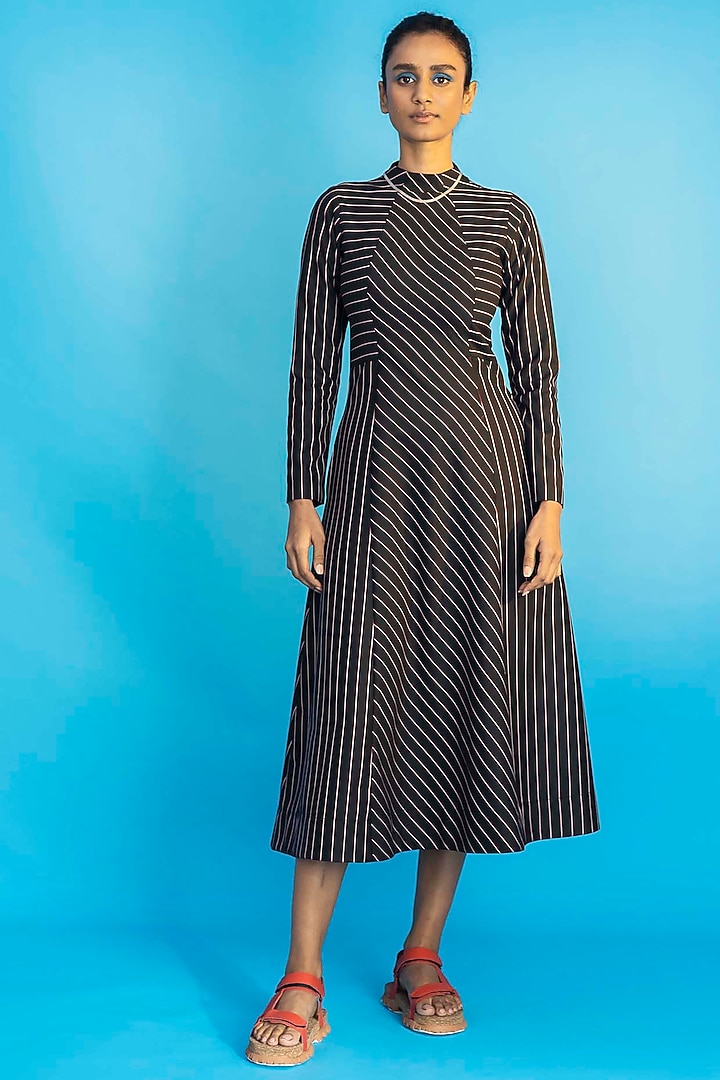 Charcoal Black Dress With In-Built Pockets by Notebook at Pernia's Pop Up Shop