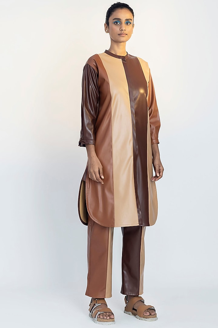 Brown Kurta Set by Notebook at Pernia's Pop Up Shop