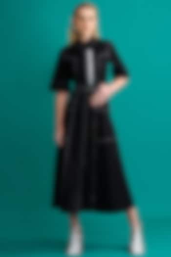 Black Utility Summer Shirt Dress by Notebook at Pernia's Pop Up Shop