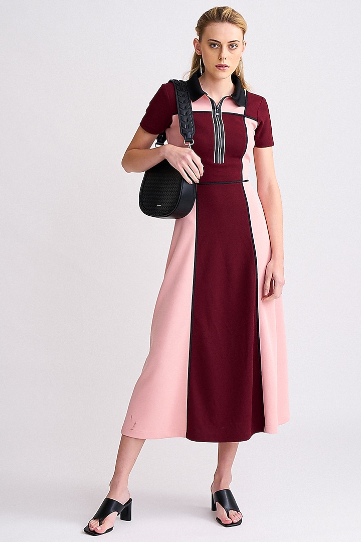 strapless open back dress Ruffle Tiered Color Block Dress Medium