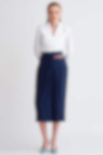Navy Blue Midi Culottes by Notebook