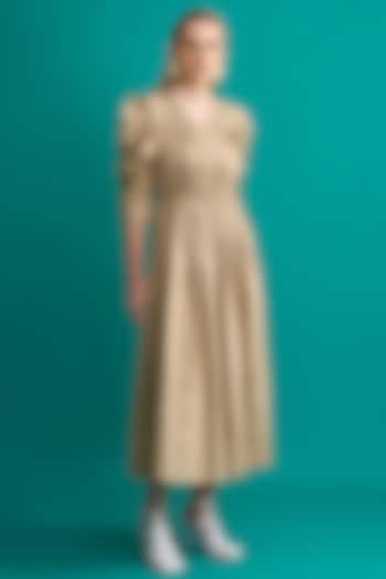 Beige Cotton Poplin Midi Dress by Notebook