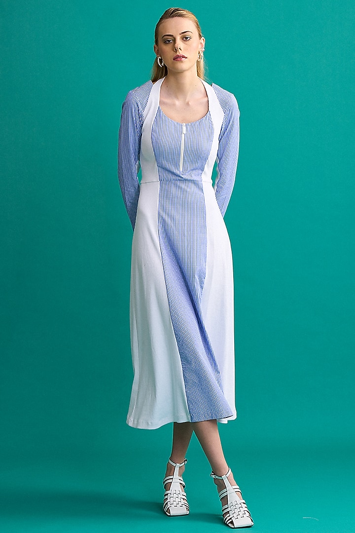Blue Gingham Cotton Poplin Summer Dress by Notebook at Pernia's Pop Up Shop