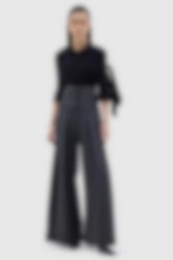 Grey Poly Viscose Lycra Patriz Trouser  by Notebook at Pernia's Pop Up Shop