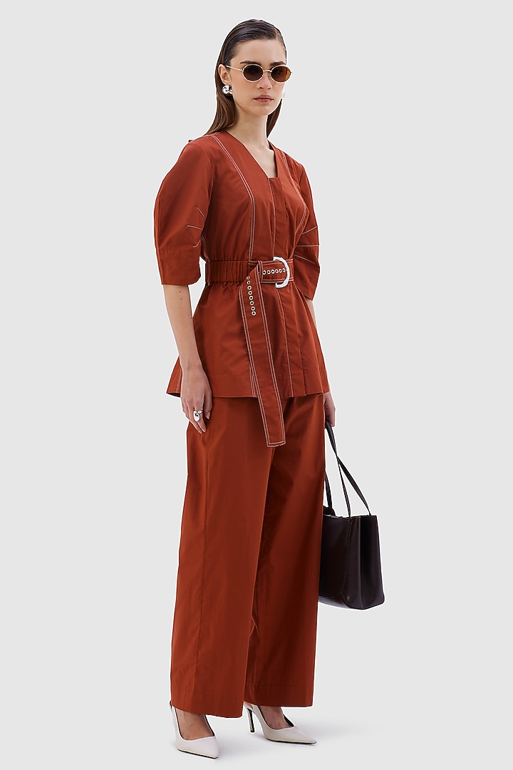 Terracotta Cotton Co-Ord Set by Notebook at Pernia's Pop Up Shop