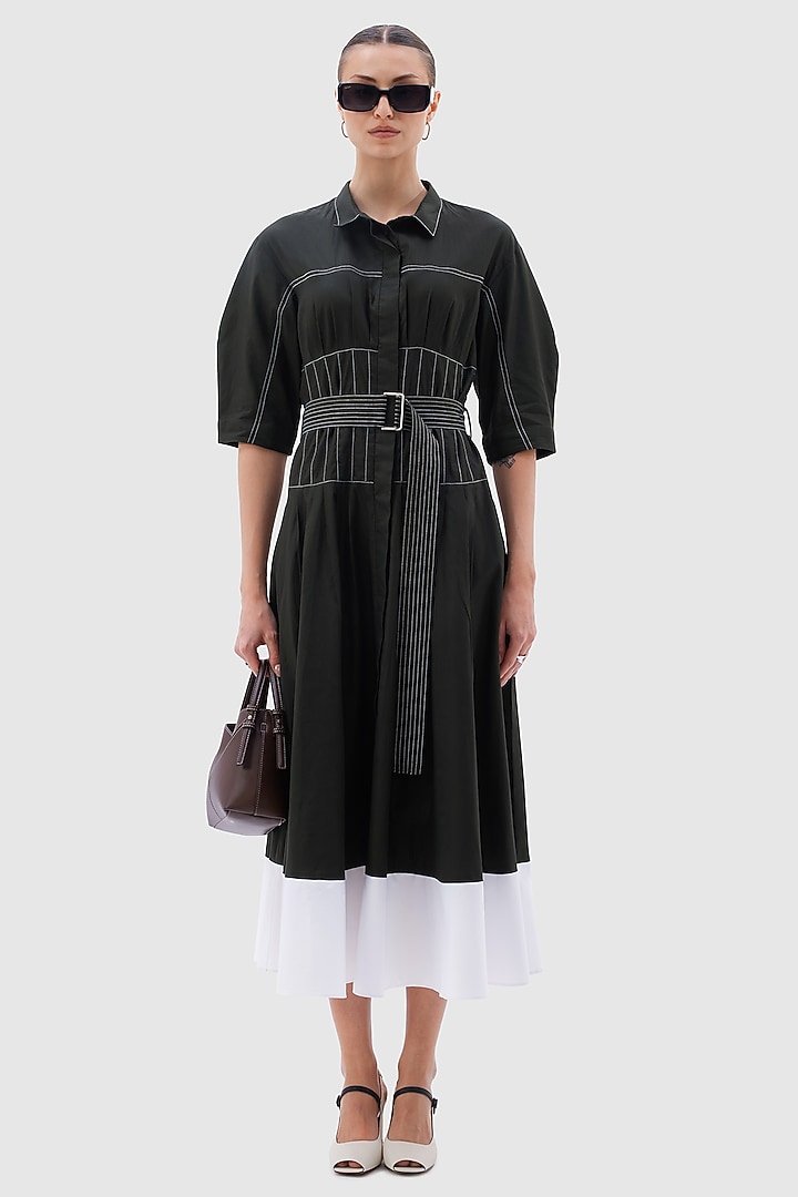 Black Cotton Poplin Capri Midi Summer Dress by Notebook at Pernia's Pop Up Shop