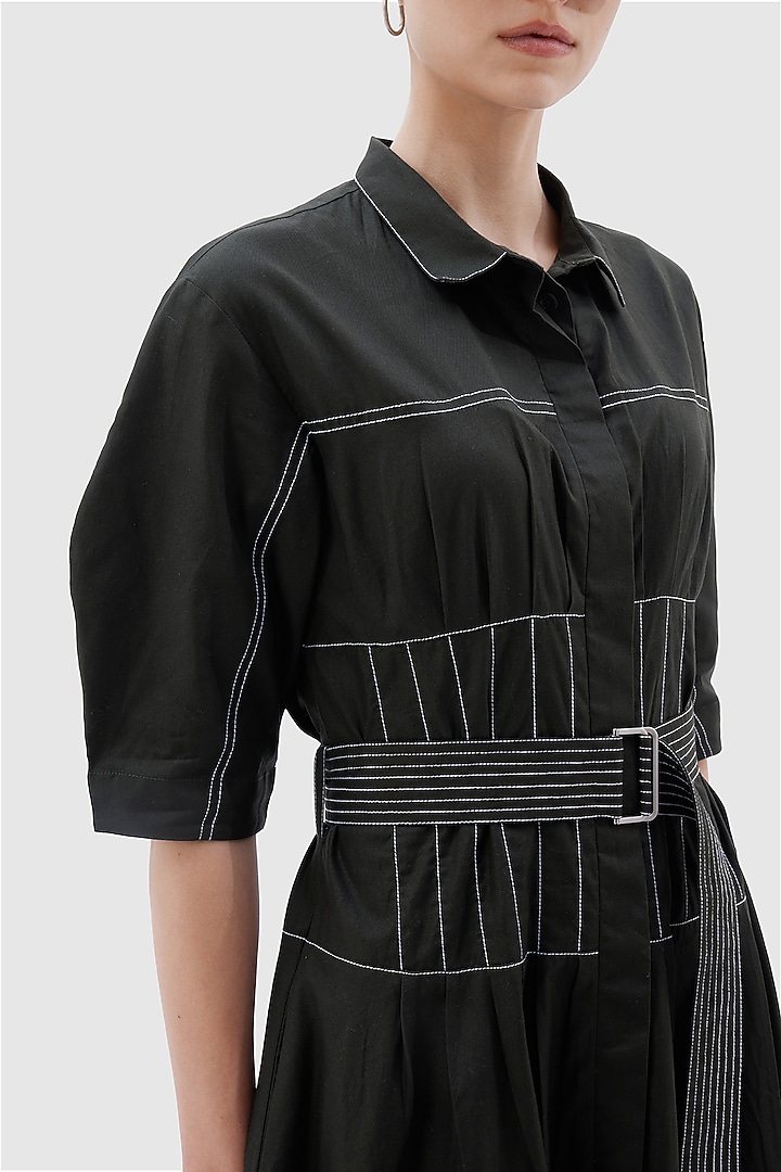 Black Cotton Poplin Capri Midi Summer Dress by Notebook at Pernia's Pop Up Shop