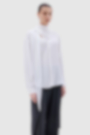 White Lyocell Cotton Elba Shirt by Notebook at Pernia's Pop Up Shop