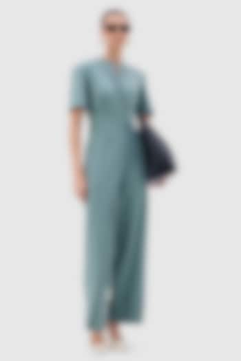 Tea Green Poly Viscose Lycra VIA Jumpsuit by Notebook at Pernia's Pop Up Shop