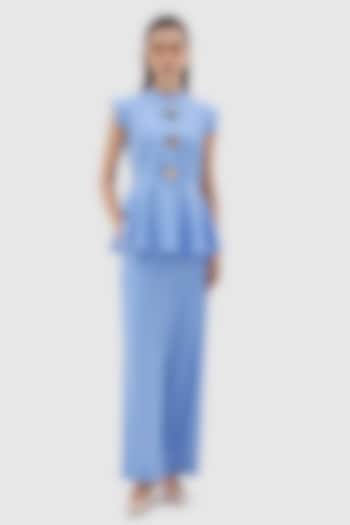 Sky Blue Terry Rayon Co-Ord Set by Notebook at Pernia's Pop Up Shop