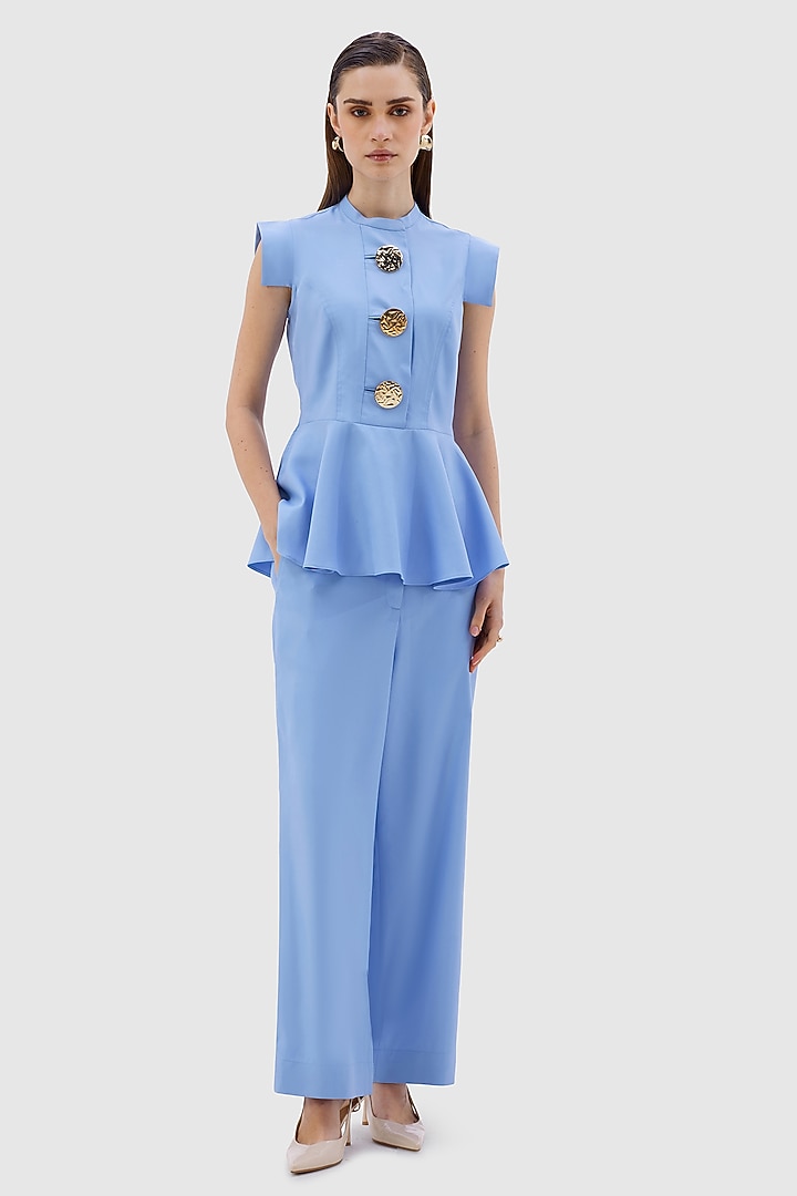 Sky Blue Terry Rayon Co-Ord Set by Notebook at Pernia's Pop Up Shop