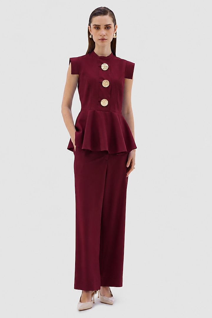 Wine Terry Rayon Co-Ord Set by Notebook at Pernia's Pop Up Shop