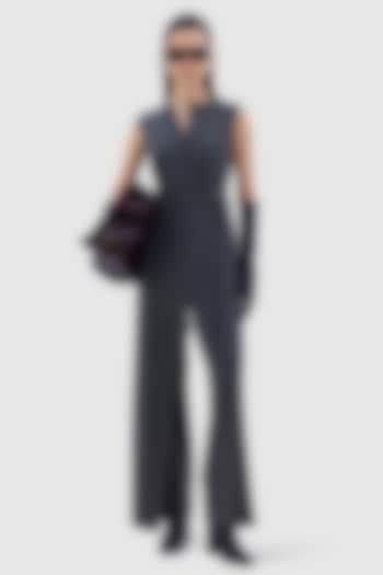 Grey Poly Viscose Lycra Francesca Jumpsuit by Notebook at Pernia's Pop Up Shop