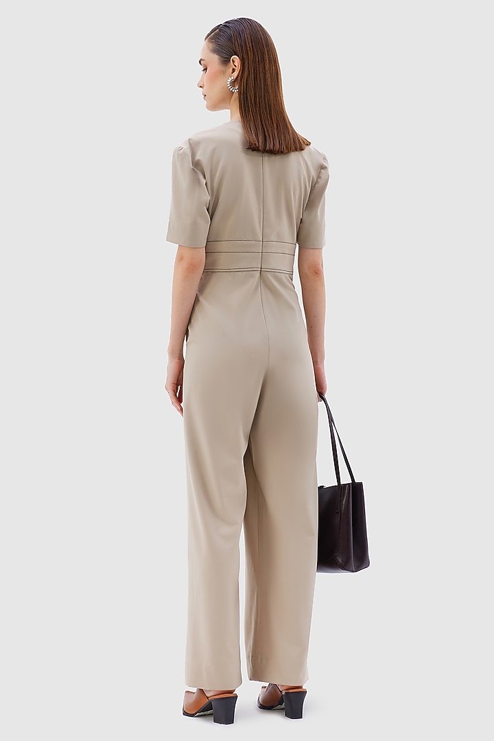 Nude Poly Viscose Lycra VIA Jumpsuit by Notebook at Pernia's Pop Up Shop