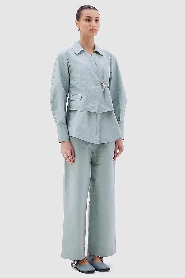 Stone Blue Cotton Co-Ord Set by Notebook at Pernia's Pop Up Shop