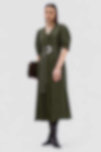 Green Cotton Poplin Midi Summer Dress by Notebook at Pernia's Pop Up Shop