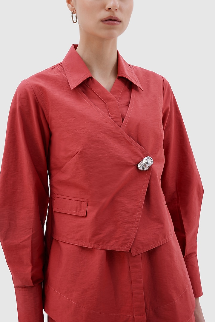 Brick Red Cotton Co-ord Set by Notebook at Pernia's Pop Up Shop