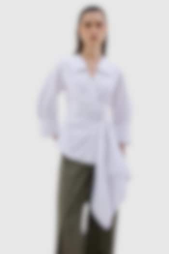 White Cotton Poplin Shirt by Notebook at Pernia's Pop Up Shop