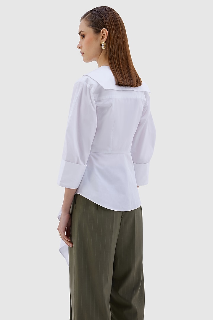 White Cotton Poplin Shirt by Notebook at Pernia's Pop Up Shop
