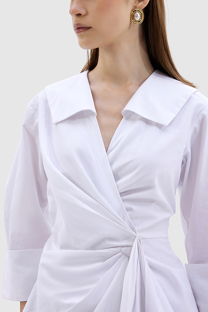 White Cotton Poplin Shirt by Notebook at Pernia's Pop Up Shop