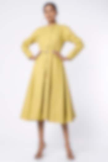 Yellow Terry Rayon Summer Shirt Dress by Notebook at Pernia's Pop Up Shop